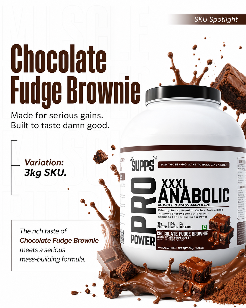 The Supps Pro XXXL Anabolic Muscle And Mass Amplifire | 3kgs